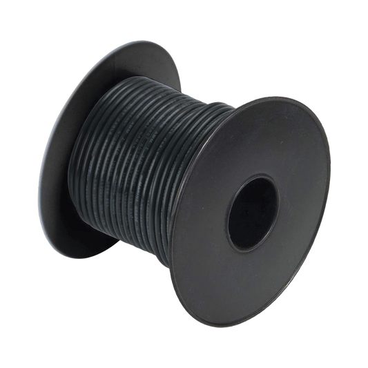 Rollo de cable grado marino calibre 14 en color negro de 100 pies (30.48 m).