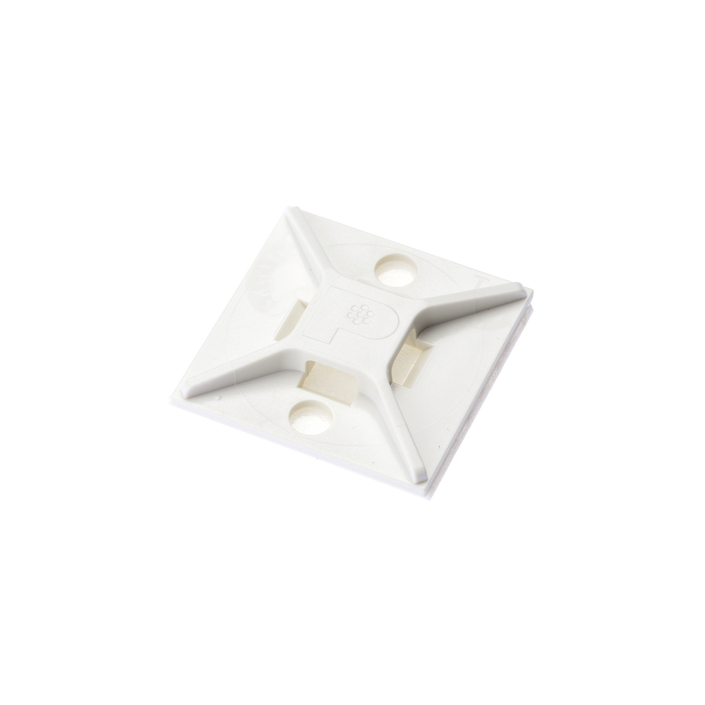 ABM2S-A-C - Montaje-Sujetador Para Cable de 4 Vías, con Adhesivo, 25.4 x 25.4mm (1in x 1in), Color Blanco, Uso en Interior, 1 pieza