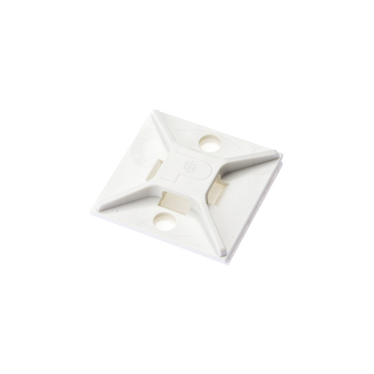 ABM2S-A-C - Montaje-Sujetador Para Cable de 4 Vías, con Adhesivo, 25.4 x 25.4mm (1in x 1in), Color Blanco, Uso en Interior, 1 pieza