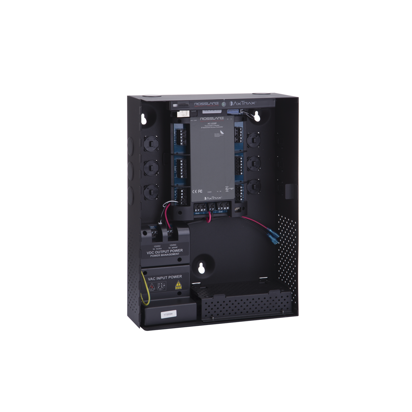 AC-225IP-BU Controlador de Acceso para 2 lectoras / Expandible a 2 Lectores Adicionales / 30,000 Tarjetas / Incluye Gabinete y Fuente de Alimentación / Nueva Generación!