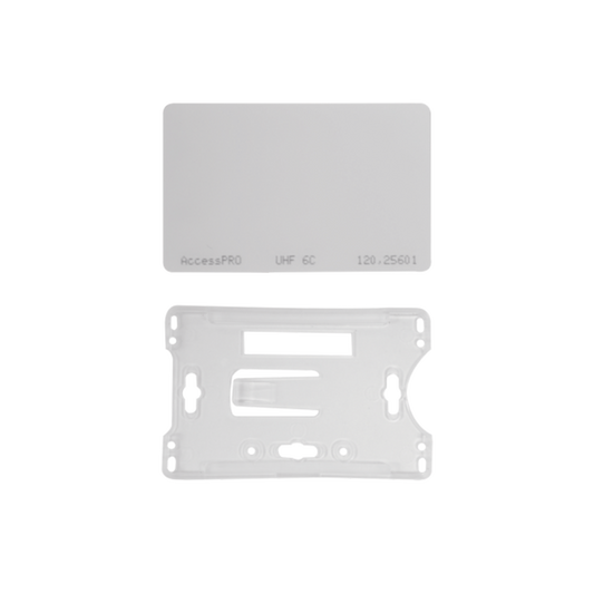 ACCESS-CARD-EPC-K Kit de  Tag UHF tipo Tarjeta para lectoras de largo alcance 900 MHZ / EPC GEN 2 / ISO 18000 6C / No imprimible / Incluye porta tarjeta