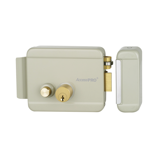 ACCESSRIMB Cerradura Eléctrica con Botón de Salida/ Incluye Llave  / Exterior / Derecha