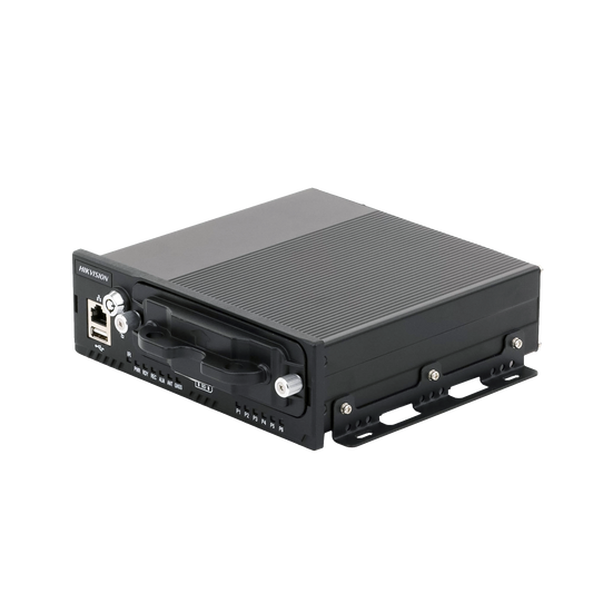 AEMN5043(RJ45) NVR Móvil de 8 Canales de 2 Megapixel / 4 Puertos PoE / 2 Bahías de Disco Duro / Incluye Modulo GPS / conector RJ45