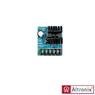 AL-624 6 o 12 o 24 Vcc @ 1.2  A o 0.75 A / fuente tipo tarjeta / 1 salida / requiere transformador de entrada / capacidad de respaldo / Batería no incluida.