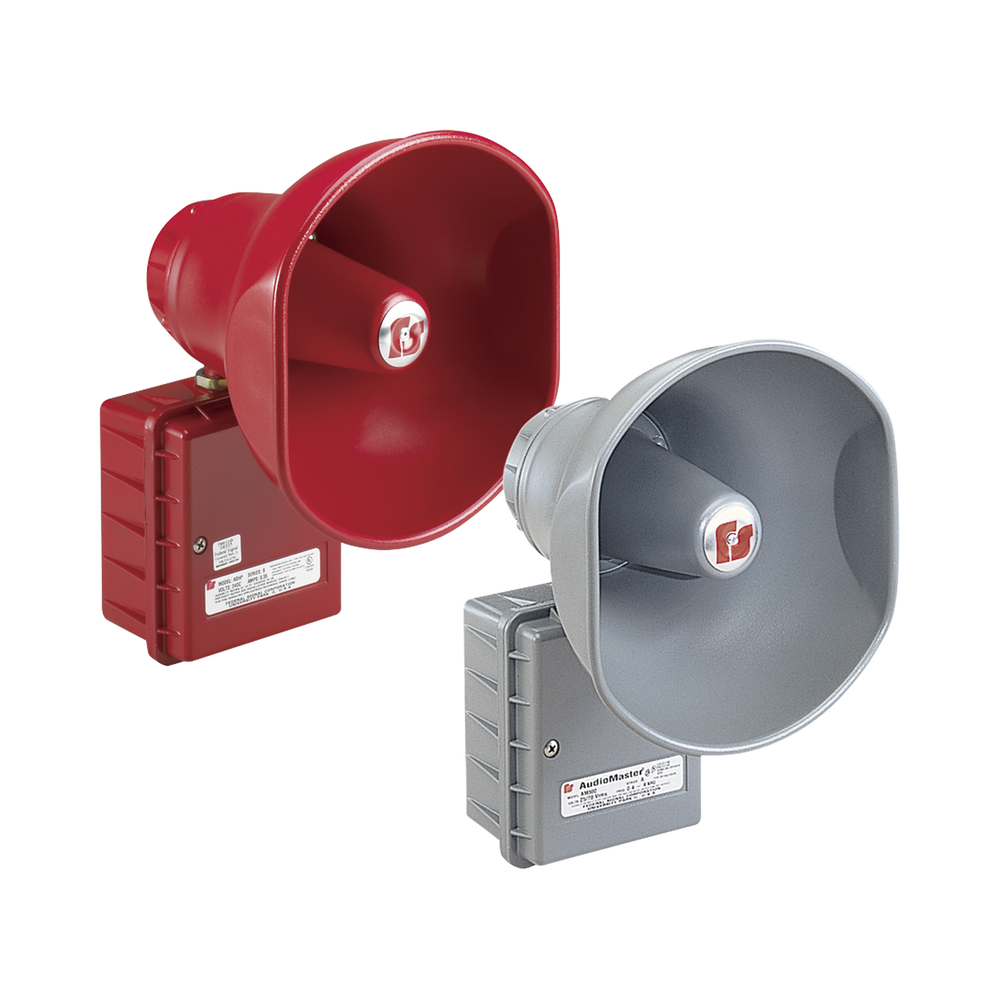 AM302 - AudioMaster® Altavoz de bocina reentrante para megafonía y anunciamiento publico, 30W de Potencia, Listado contra incendios UL, Color Gris