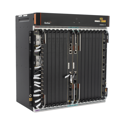 AN6000-15 - OLT Carrier Class Modular GPON, 14 Ranuras de Servicio, Incluye 1 Tarjeta de Servicio, Doble fuente -48Vcc, 11 UR, Gestión por UNM2000, CLI, Incluye Instalación de software UNM2000, (Interoperabilidad con ONU´s de Terceros sin Costo)