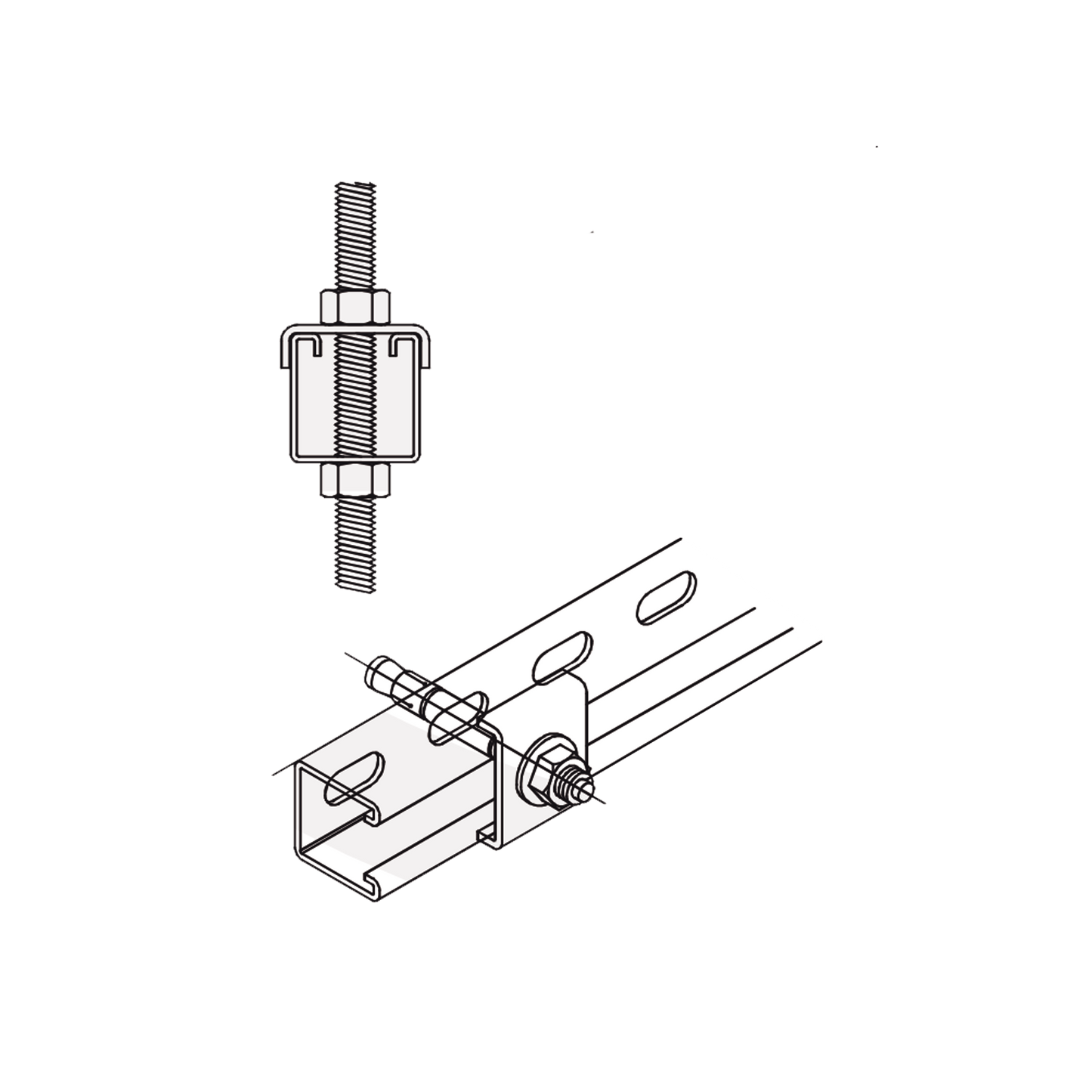 ANC-HA06 - Tope Unicanal  "U" para Tornillo de  3/8" ( 9.5 mm ).
