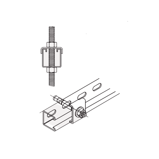 ANC-HA06 - Tope Unicanal  "U" para Tornillo de  3/8" ( 9.5 mm ).