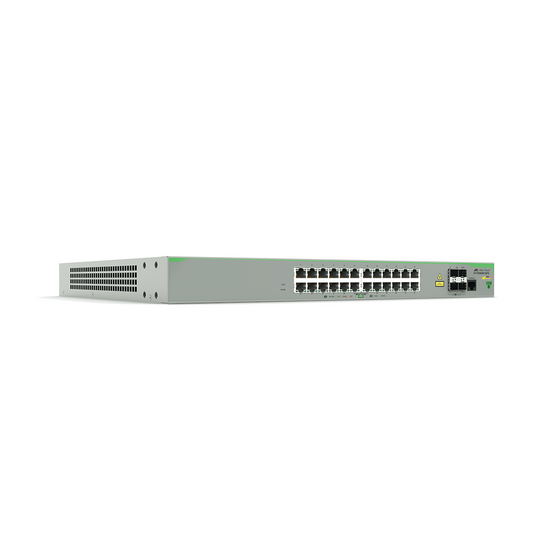 AT-FS980M/28PS-10 Switch PoE+ Administrable CentreCOM FS980M, Capa 3 de 24 Puertos 10/100 Mbps + 4 puertos SFP, 375 W