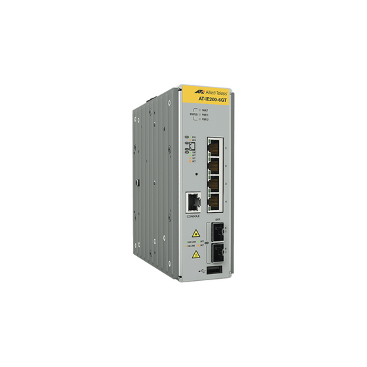 AT-IE200-6GT-80 Switch Industrial Administrable Capa 2 de 4 Puertos 10/100/1000 Mbps + 2 Puertos SFP