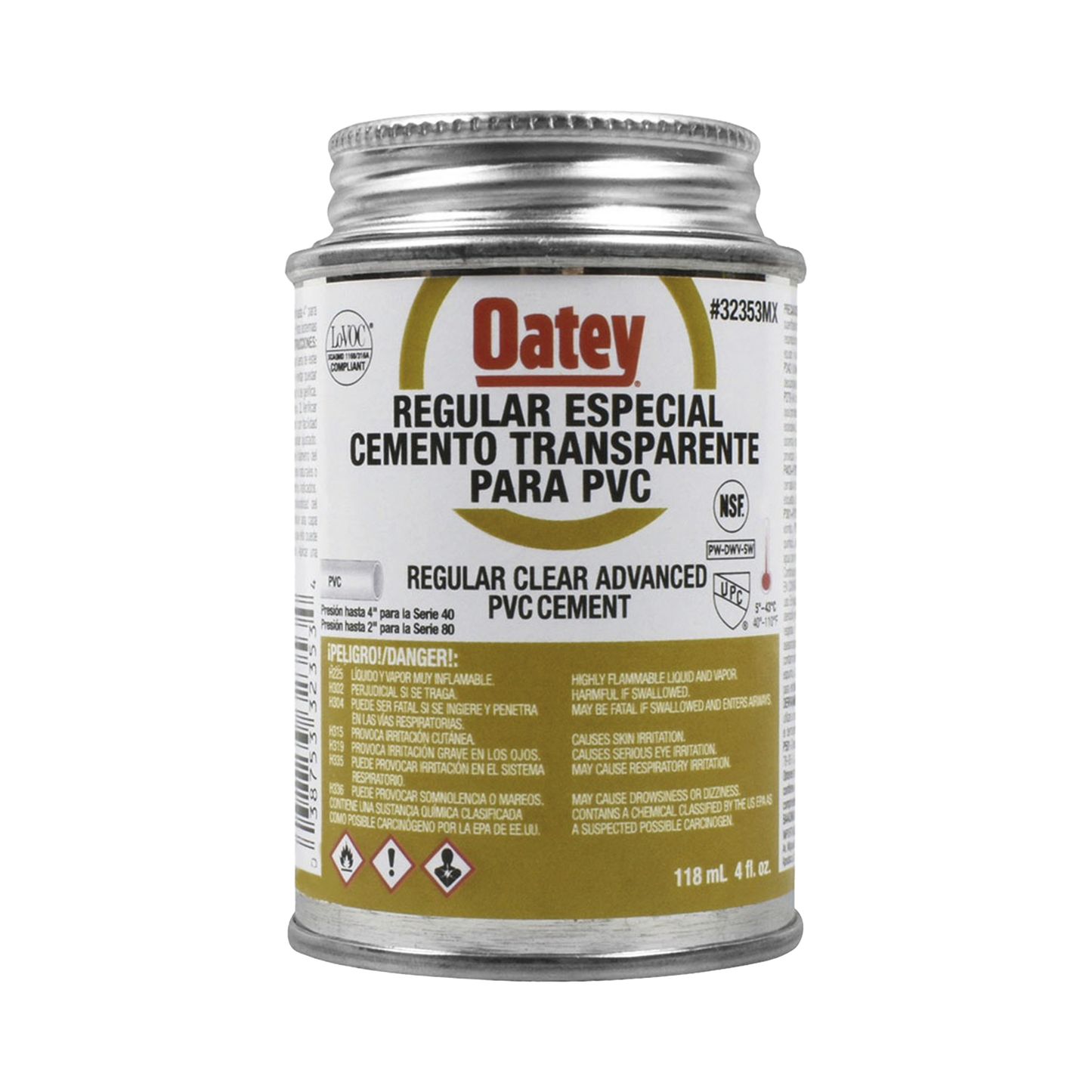 ATUP4PE - Cemento Claro de 118 ml para Tubo Conduit PVC Pesado.