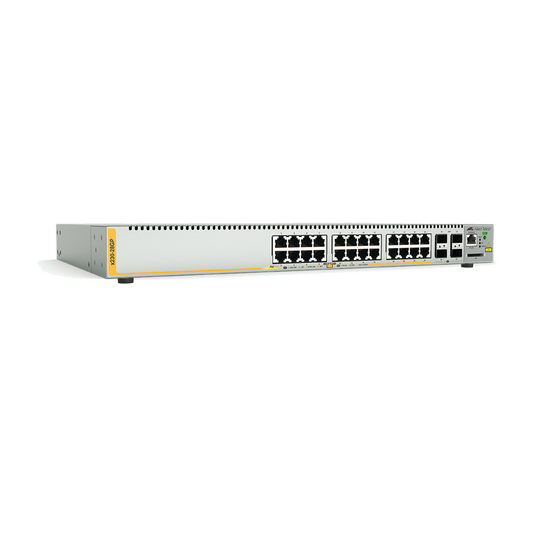 AT-X230-28GP-10 Switch PoE+ Administrable Capa 3, 24 Puertos 10/100/1000 Mbps + 4 SFP Gigabit, 370 W