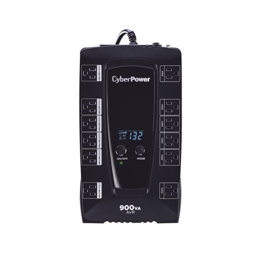AVRG900LCD UPS de 900 VA/480 W, Topología Línea Interactiva, Entrada 120 Vca NEMA 5-15P, Tipo Gabinete Compacto, Con 12 Tomas NEMA 5-15R