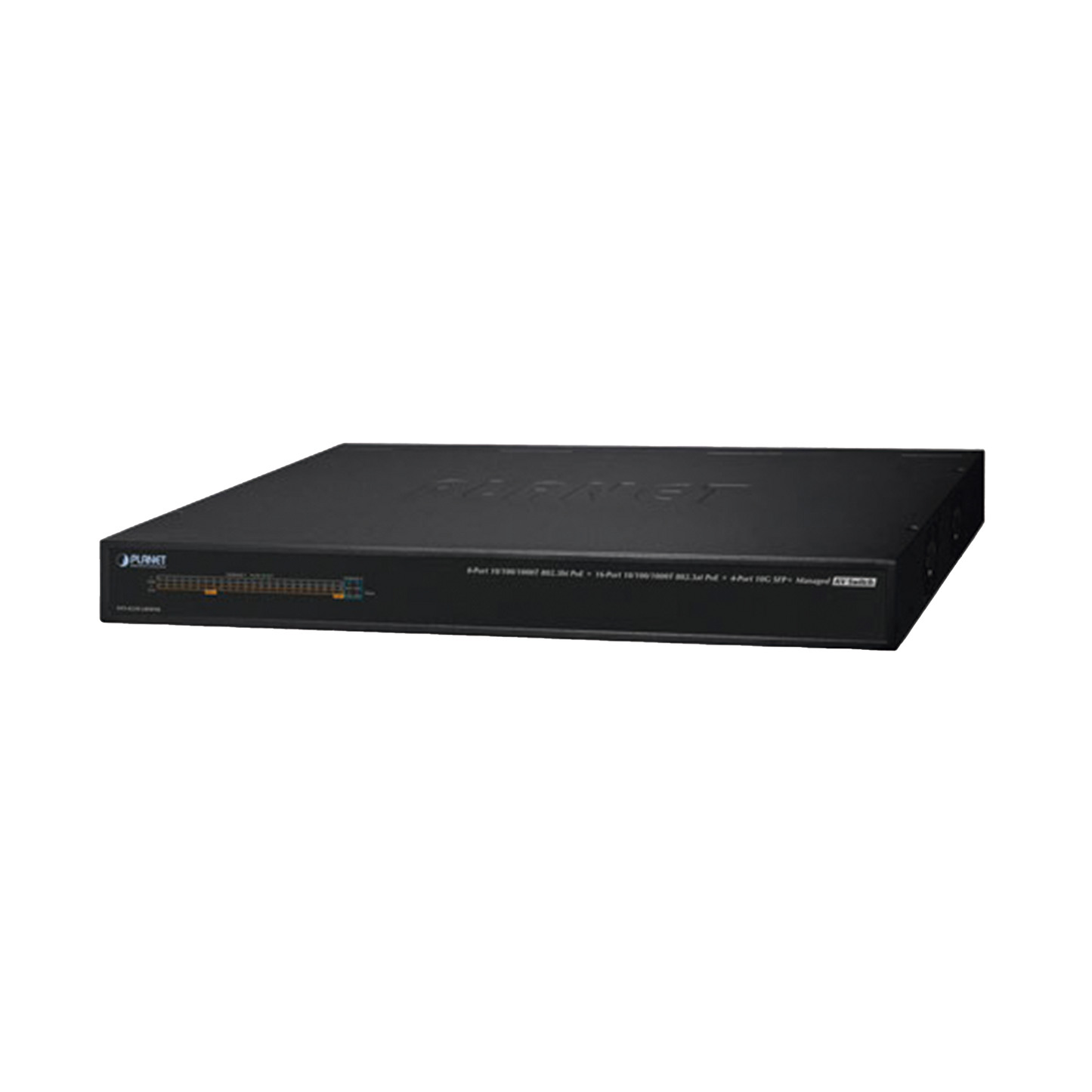 AVS-4210-24HP4X - Switch AV Profesional para Integraciones Audiovisuales, , 8 Puertos PoE Gigabit 802.3bt, 16 Puertos PoE Gigabit 802.3at, 4 Puertos SFP 10 G, Hasta 450 W de Potencia