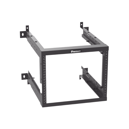 AWMR9 - Rack PanZone® de Montaje en Pared, de 19in, Profundidad Ajustable, Rieles Numerados y Roscados #12-24, 9 UR, Color Negro