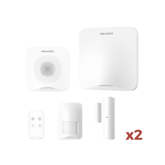 AXHOME-KIT-GSM (AX HOME) KIT de Alarma AX HOME / Incluye: 1 Hub con batería de respaldo / 1 Llavero / 1 PIR / 2 Contactos Magnéticos / 1 Sirena / Wi-Fi / 3G/4G / Compatible con Hik-Connect P2P y Hik-Partner PRO