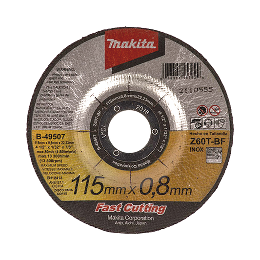 B49507 - Disco 4 1/2"/ Inox y Acero  / Corte Rápido