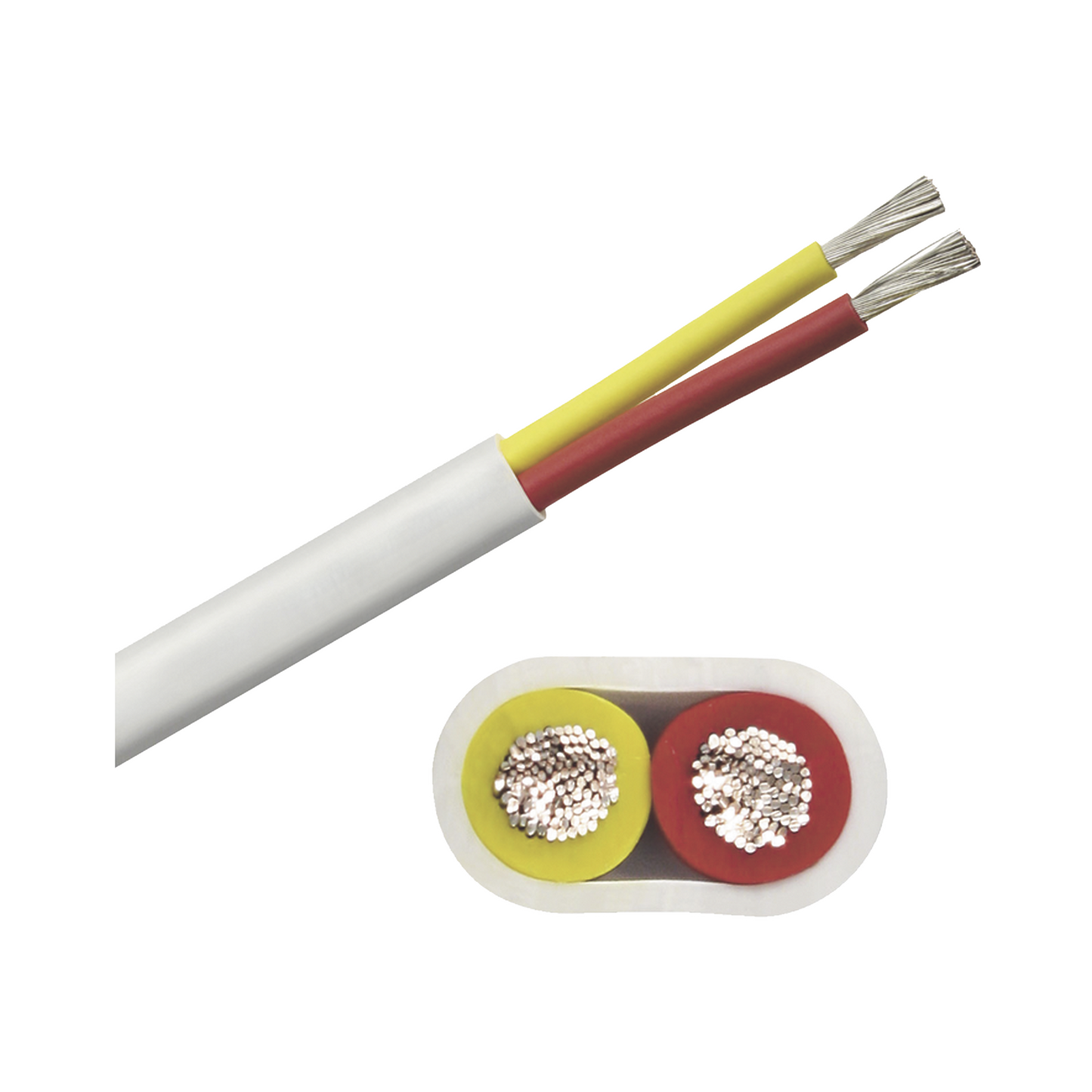 Rollo de cable plano grado marino calibre 6, de 2 conductores (rojo y amarillo) de 250 pies (76.2 m).