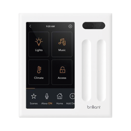 BHA120USWH2C Control touch desde su pantalla en pared, compatible con 2 cargas para controlar iluminación.