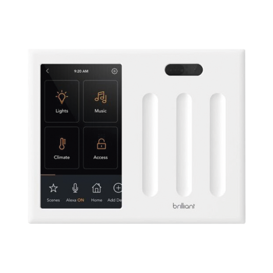 BHA120USWH3C Control touch desde su pantalla en pared, compatible con 3 cargas para controlar iluminacion.