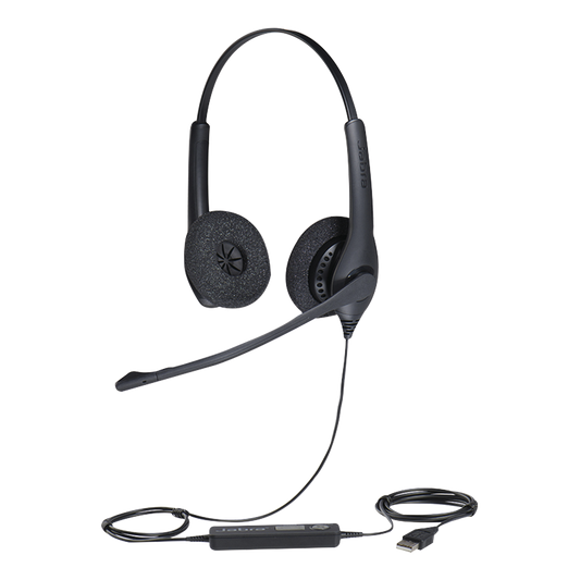 BIZ-1500-DUO-USB Jabra Biz 1500 Duo, auricular profesional con cancelación de ruido, ideal para contact center con conexión USB (1559-0159)