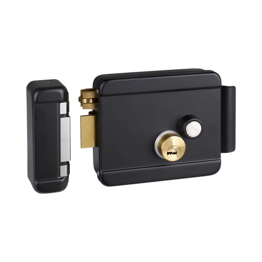 BL-ACCESSRIMBL Cerradura Eléctrica con Botón de Salida / Incluye Llave  / Exterior / Izquierda / Color Negro