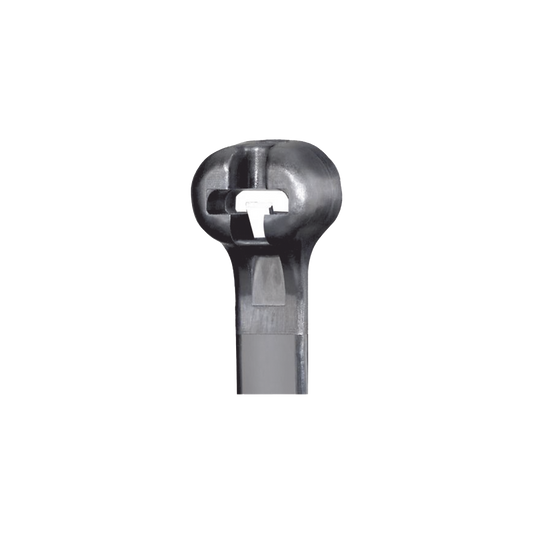 BT7LH-C0 - Cincho de Nylon 6.6 Dome-Top®, Con Lengüeta de Bloqueo de Acero Inoxidable, 620 mm largo x 7mm ancho, Color Negro, Exterior Resistente a Rayos UV, Paquete de 100pz