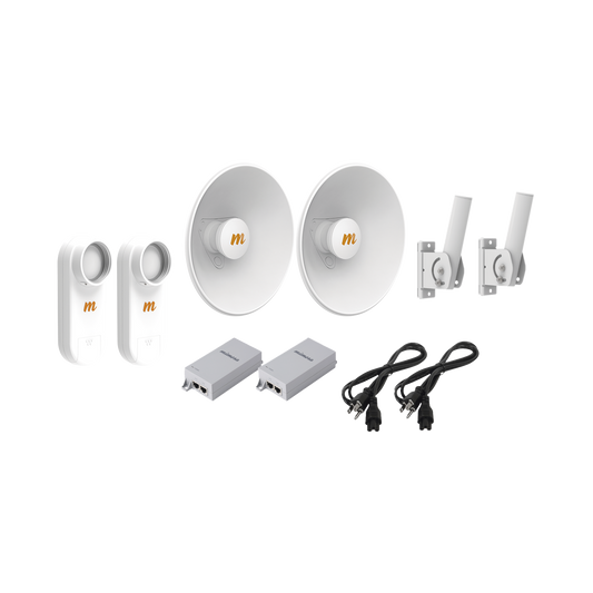 C5X-PTP-KIT3 Kit de 2 radios C5X / con antena N5-X20-2PACK (20 dBi) / Frecuencia (4.9 a 6.4 GHz) / Incluye POE / Ideal para distancias de hasta 8 km