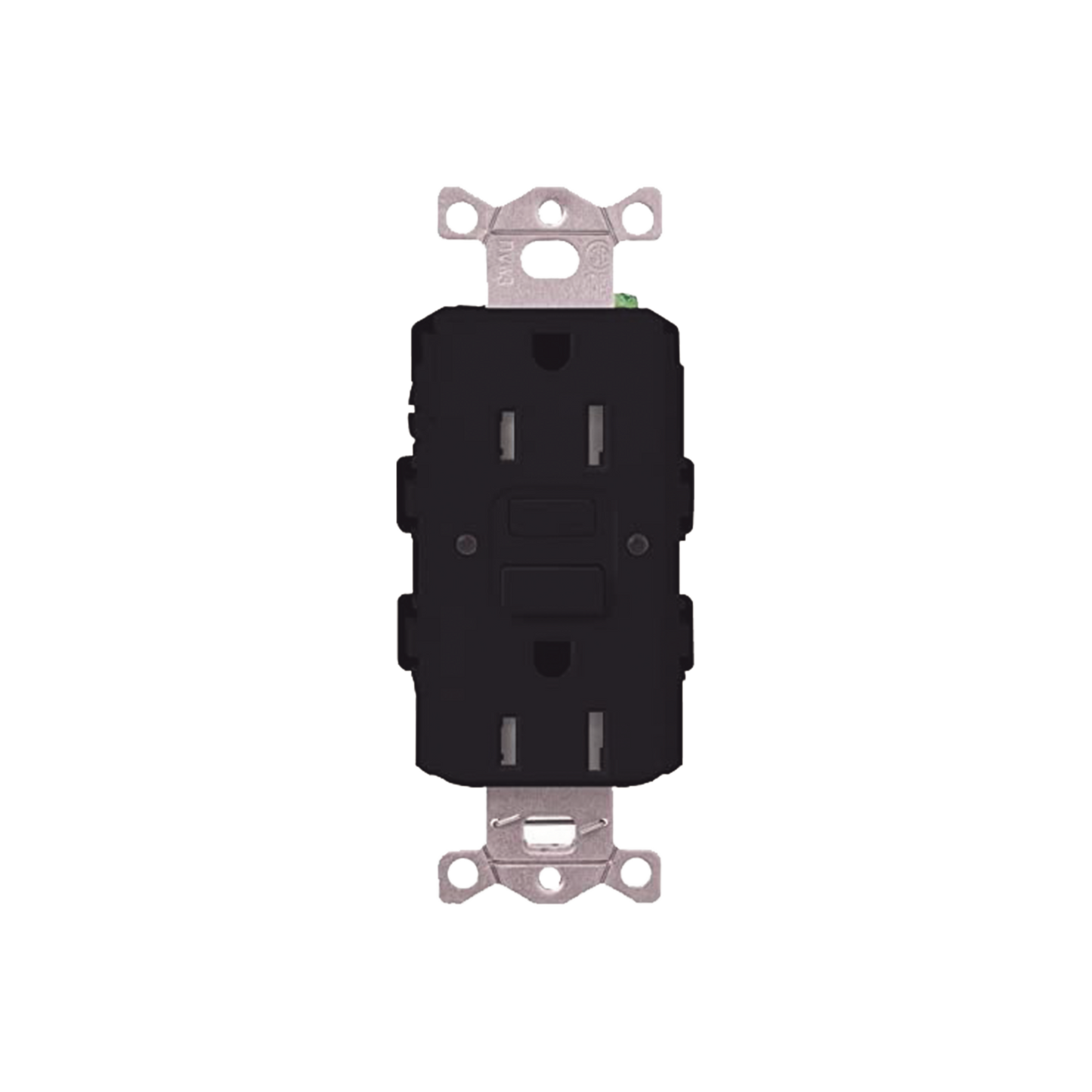 CAR-15-GFST-BL-S - Tomacorriente 125V 15A resistente a manipulaciones, color negro.