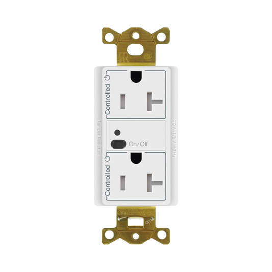 CAR2S20STRWH Receptáculo con señal inalámbrica ClearConnect Lutron VIVE / 20 A, control inteligente en 1 conector.