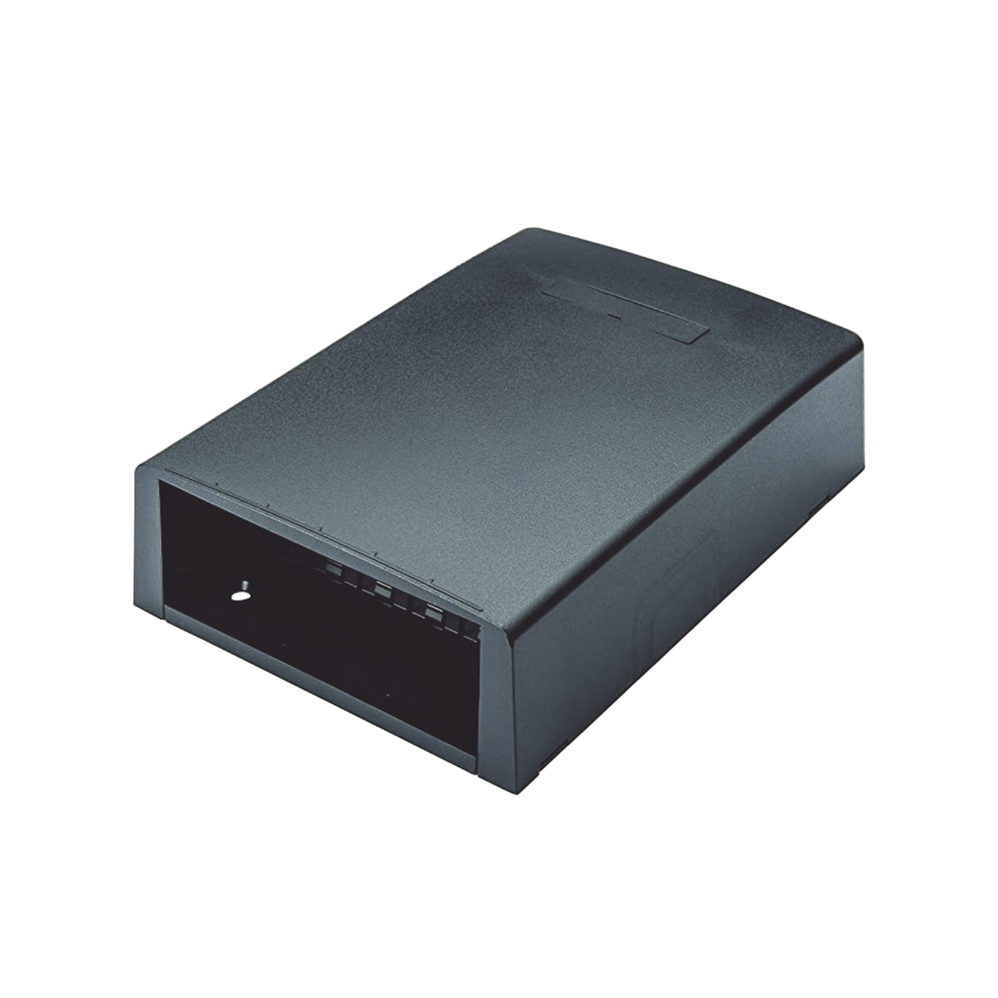 CBXF12BL-AY - Caja de Montaje en Superficie, con Accesorio para Resguardo de Fibra �ptica, para 12 M�dulos Mini-Com, Color Negro