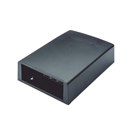 CBXF12BL-AY - Caja de Montaje en Superficie, con Accesorio para Resguardo de Fibra �ptica, para 12 M�dulos Mini-Com, Color Negro