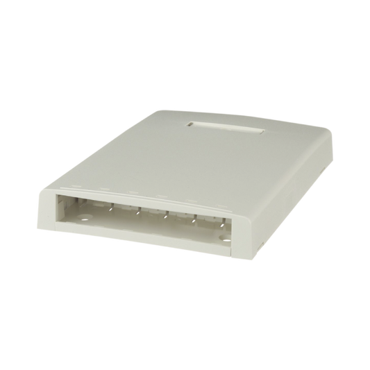CBXF6IW-AY - Caja de Montaje en Superficie, con Accesorio para Resguardo de Fibra �ptica, para 6 M�dulos Mini-Com, Color Blanco Mate