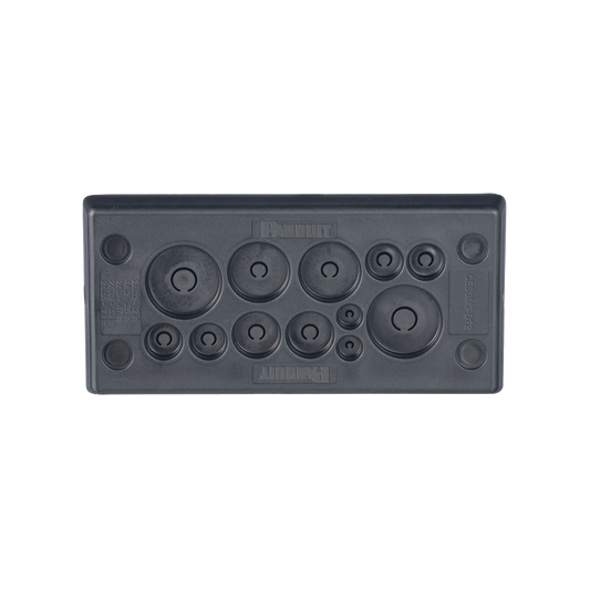 CESUM3-D12 - Pasacables Rectangular de Membrana, IP66, 3.39" x 1.42", 12 orificios, para Cables no Terminados. Color Negro