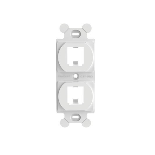 CF1062WHY - Marco de M�dulo D�plex, Para Placas Frontales Est�ndar NEMA 106, Acepta 2 M�dulos Mini-Com, Color Blanco