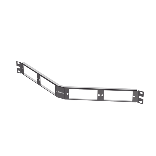 CFAPPBL1A Patch Panel de Fibra Óptica, Para 4 Placas Acopladras FAP o FMP, Angulado, Color Negro, 1UR