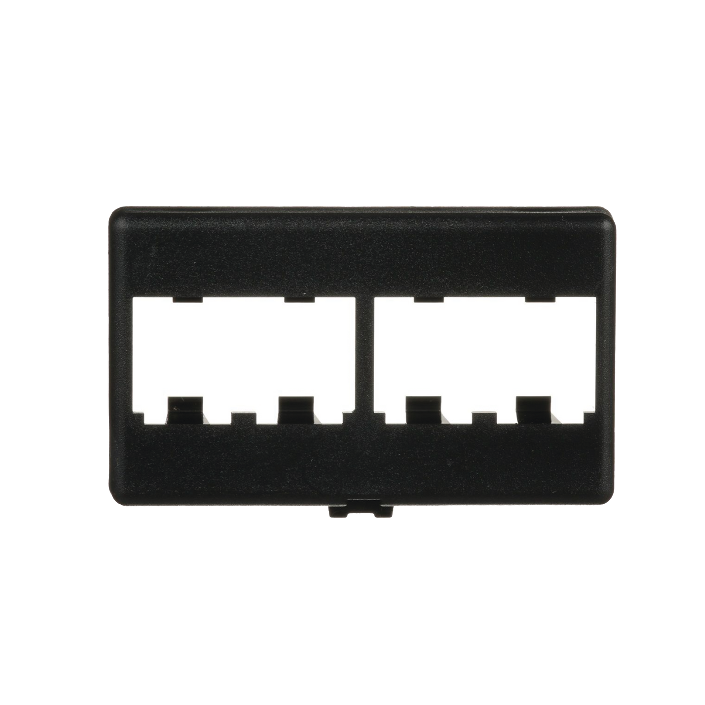 CFFP4BL - Placa de Mobiliario Modular Est�ndar, Salidas Para 4 Puertos Mini-Com, Color Negro