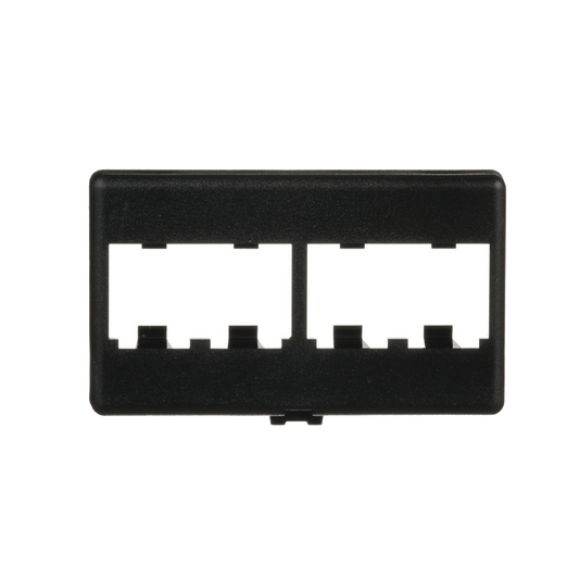 CFFP4BL - Placa de Mobiliario Modular Est�ndar, Salidas Para 4 Puertos Mini-Com, Color Negro