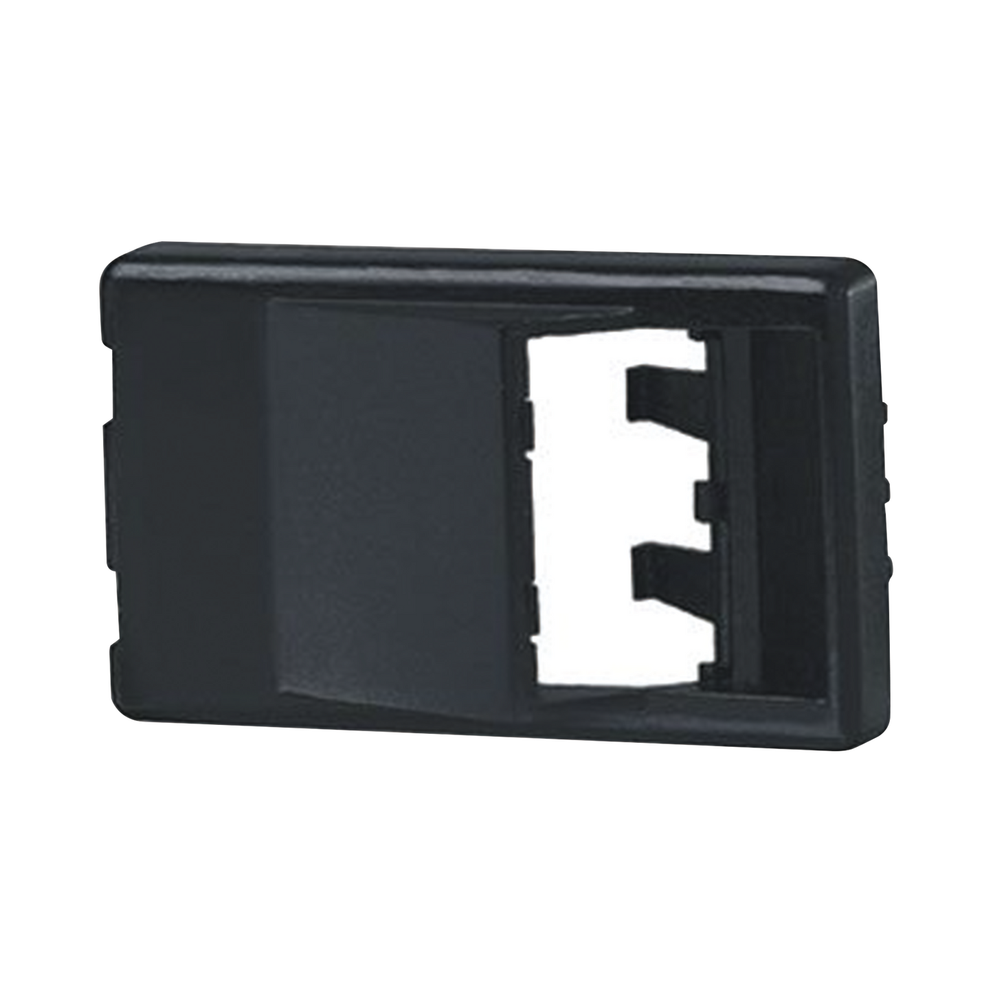 CFFPA2BL - Placa de Mobiliario Modular Est�ndar, Salidas Para 2 Puertos Mini-Com Angulados, Color Negro