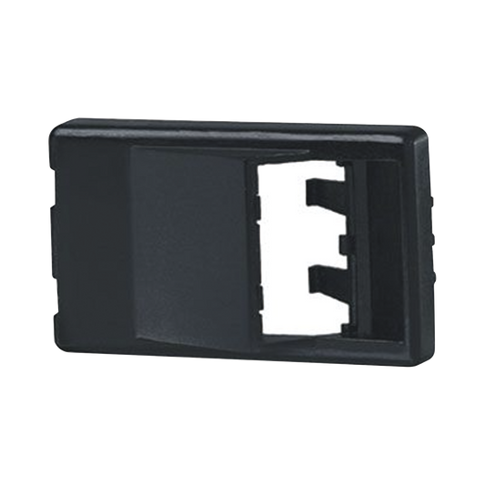 CFFPA2BL - Placa de Mobiliario Modular Est�ndar, Salidas Para 2 Puertos Mini-Com Angulados, Color Negro