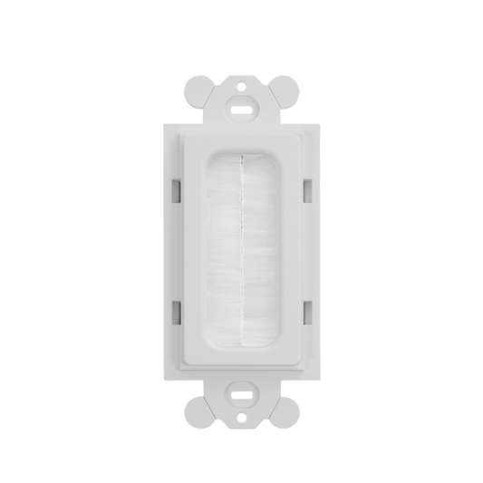 CFGBWH - Placa de Pared Pasacables Tipo Cepillo, Est�ndar GFCI, Material ABS, Color Blanco