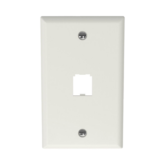 CFP1IW - Placa de Pared Vertical Cl�sica, Salida Para 1 Puerto Mini-Com, Color Blanco Mate