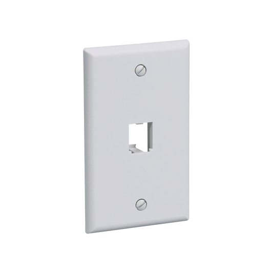 CFP1WH - Placa de Pared Vertical Cl�sica, Salida Para 1 Puerto Mini-Com, Color Blanco