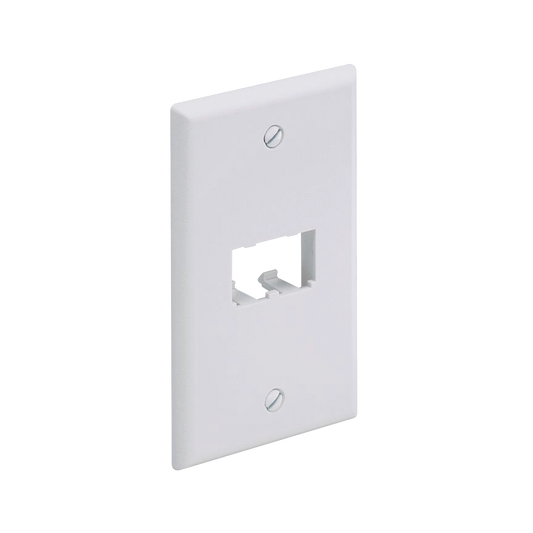 CFP2WH - Placa de Pared Vertical Cl�sica, Salida Para 2 Puertos Mini-Com, Color Blanco