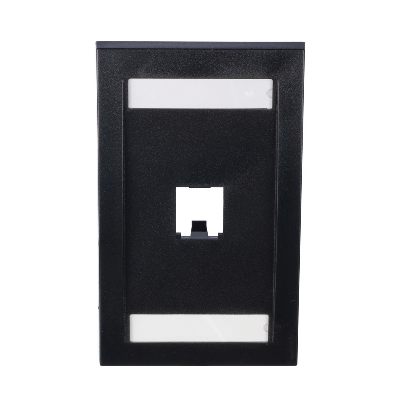 CFPE1BLY - Placa de Pared Vertical Ejecutiva, Salida de 1 Puerto Mini-Com, Con Espacios Para Etiquetas, Color Negro