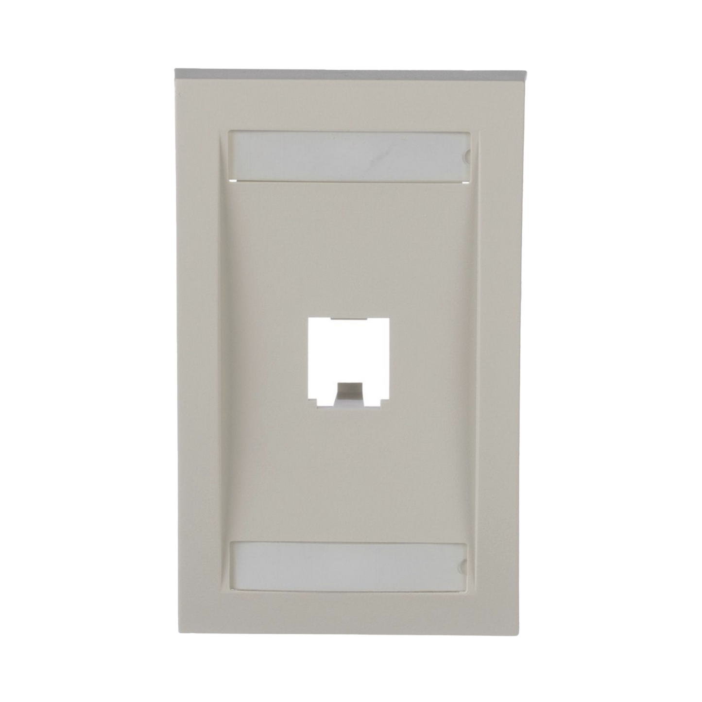 CFPE1IWY - Placa de Pared Vertical Ejecutiva, Salida Para 1 Puerto Mini-Com, Con Espacios Para Etiquetas, Color Blanco Mate