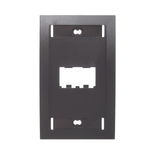 CFPE2BLY - Placa de Pared Vertical Ejecutiva, Salida de 2 Puertos Mini-Com, Con Espacios Para Etiquetas, Color Negro