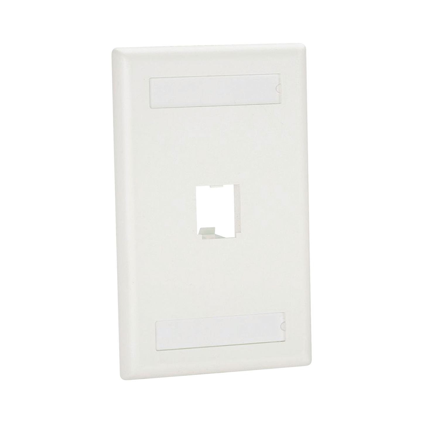 CFPL1IWY - Placa de Pared Vertical Cl�sica, Salida Para 1 Puerto Mini-Com, Con Espacios Para Etiquetas, Color Blanco Mate