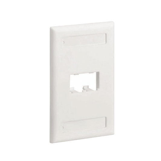 CFPL2WHY - Placa de Pared Vertical Cl�sica, Salida Para 2 Puertos Mini-Com, Con Espacios Para Etiquetas, Color Blanco