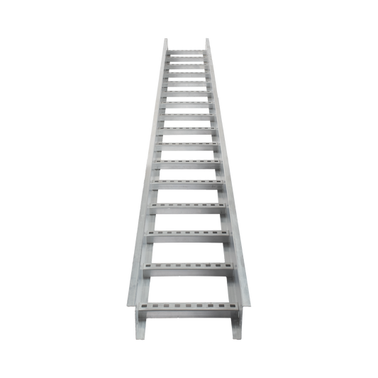 CH-E89PX9AK - Escalera de Aluminio Portacables / Perfil Z / Peralte 3 1/4" /Paso 9" / Ancho 9" / 3.66 metros / Capacidad Máx. 205 Cables / Incluye Cople Union y Tornillería